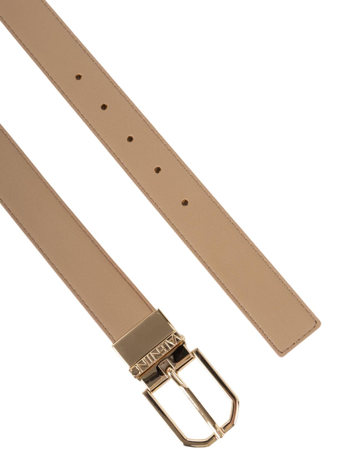 Valentino cinturón Double Belt W105 Beige/Cuoio Oro marrón claro marrón recortable reversible