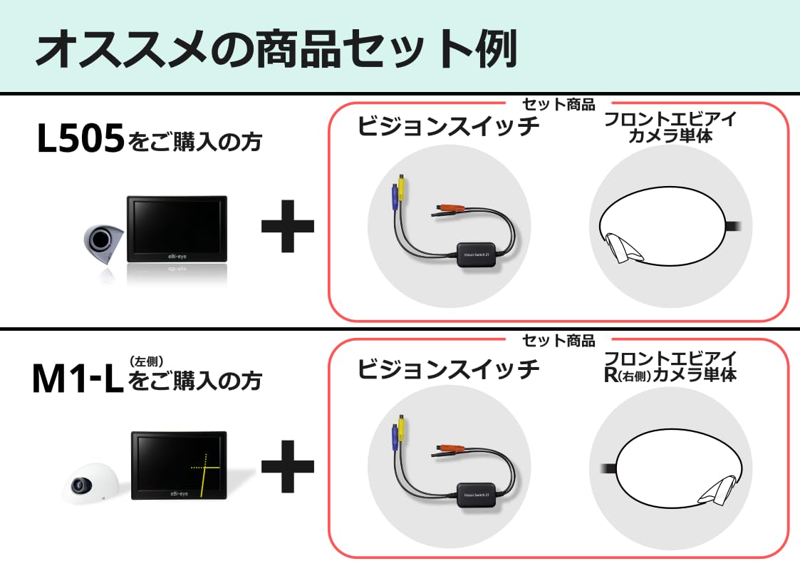 eBi-eye デュアルモニターシステム 蝦眼(エビアイ) 安全をシンプルに！