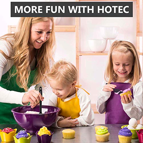 Hotec 5 pieces Food Grade Silicone Spatulas Set Kitchen Utensils for Baking, Cooking, and Mixing High Heat Resistant Rubber Non Stick Dishwasher Safe BPA-Free Black