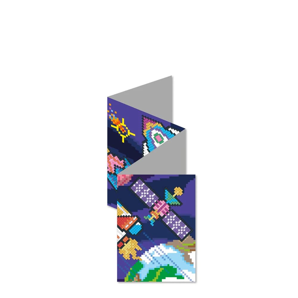 Avenir CH191598 Pixelation Art Space: Poster Gigante Da Colorare Con Adesivi Numerati, Tema Spaziale Per Bambini 7+