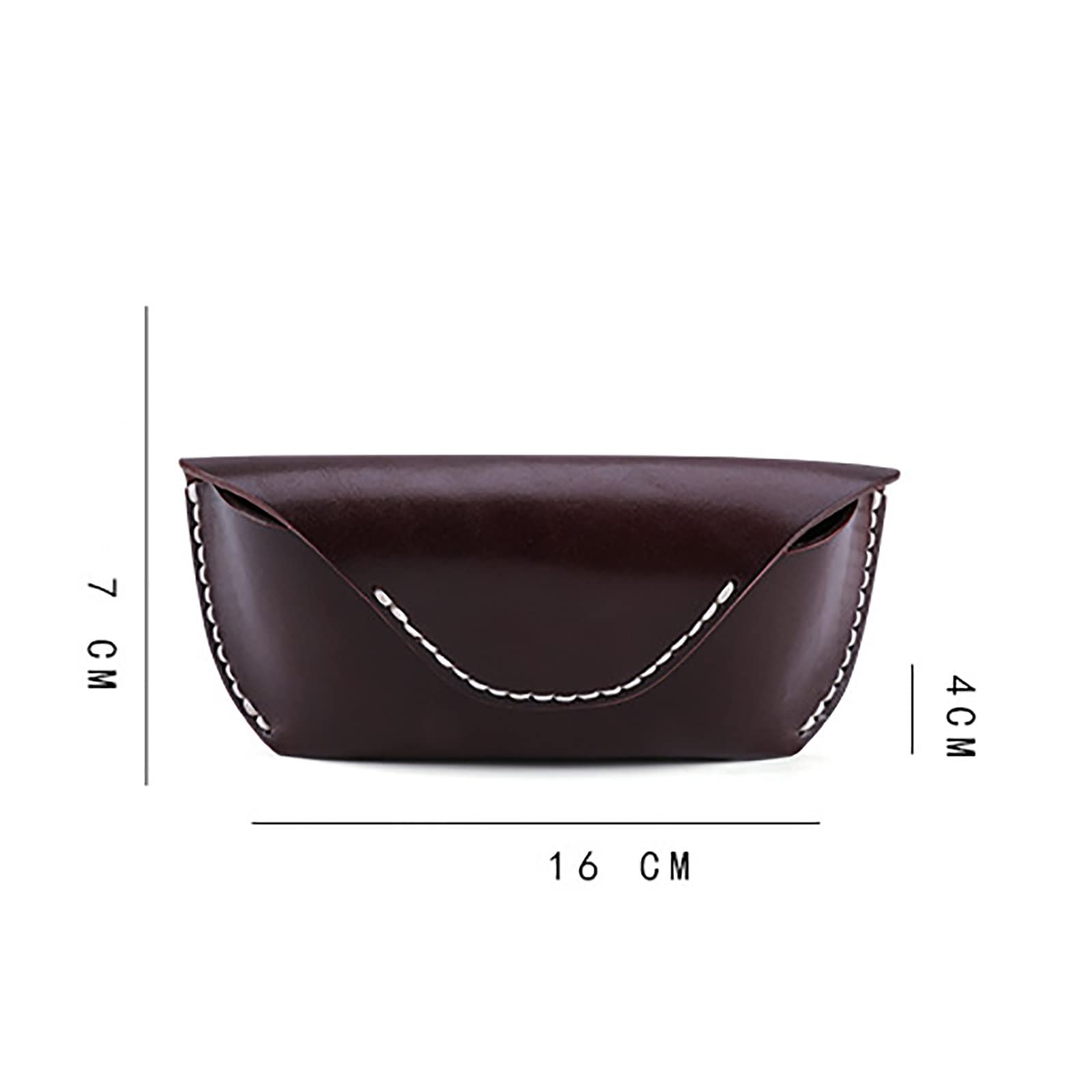 Estuche para Gafas Estuche Vintage for Gafas en Piel de Curtido Vegetal para Mujeres y Hombres(Coffee)