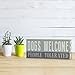 Barnyard Designs 'Dogs Welcome People Tolerated' Box Wall Art Sign, Primitive Country Farmhouse Home Decor Sign With Pet Sayings, 12