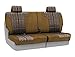 Coverking Custom Fit Rear 50/50 Split Seat Cover for Select Mini Cooper Models - Saddleblanket (Camel with Neosupreme Tan Sides)