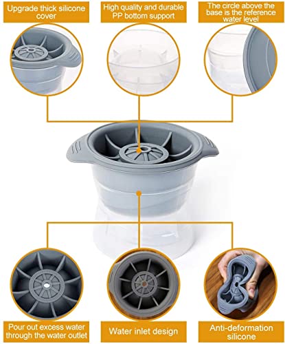Image of Shuban Ice Ball Mould 4 Pack Extra Large Silicone Ice Ball Maker BPA Free, Reusable Sphere Shapes Ice Cube Tray Easy Release, Suitable for Freezer, Homemade Baby Food (Each Ice Ball 2.5 inch)
