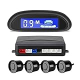 バックセンサー パーキングセンサー リア 4個 アラーム＆モニター付き 12ｖ 黒 白 シルバーグレー４色選択 販売店16ヶ月保証 TK-SERVICE (LCDタイプ黒)