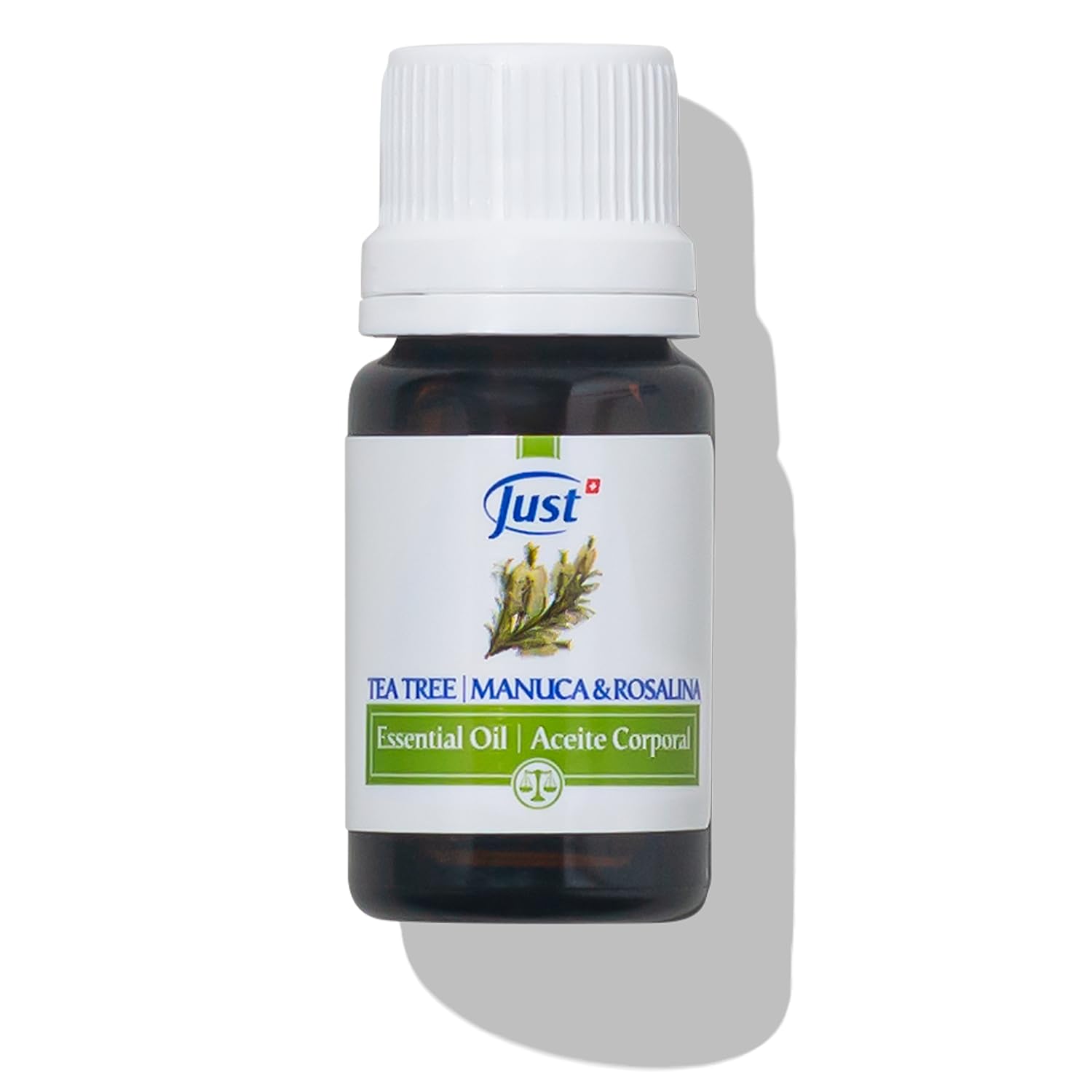 SwissJustTea Tree Oil 10ml - Promotes Skin Regeneration, Targets Athlete's Foot, Enhances Oral Care and Ensures Hygiene and Intimate Comfort