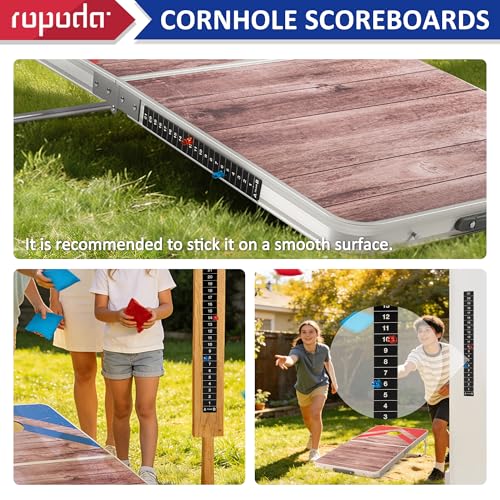 Image of ropoda Cornhole Board Set with Score Sheet, 4x2 /3x2 FT Regulation Size Corn Hole Games for Adults with Lightweight Aluminum Alloy Edging, Yard /Outdoor /Backyard Games