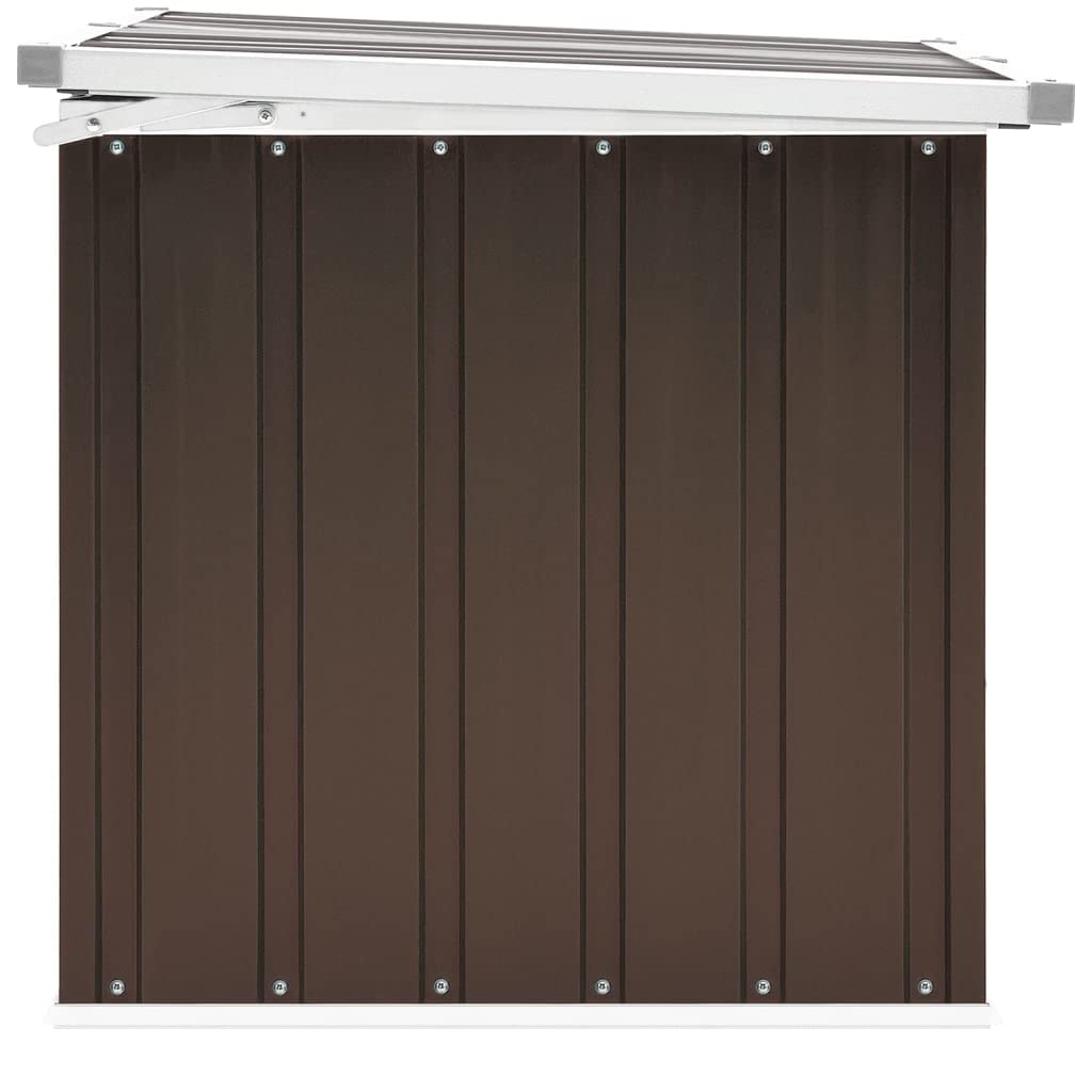 Tomostar Coffre de Jardin Extérieur, Coffre Malle de Rangement Boîte de rangement de jardin Marron 109x67x65 cm