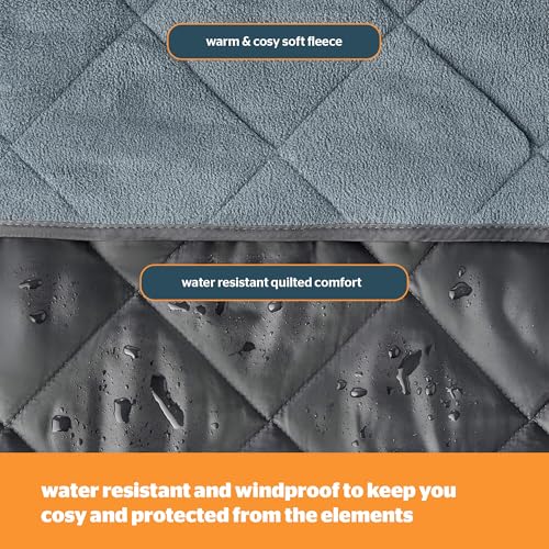 Silentnight Camping Collection Quilted Travel Blanket - Cosy Soft Fleece Keep You Warm Outdoor - Water & Wind Proof for Hiking Campfire Car or Garden - Lightweight Compact Machine Washable, 145x200cm - Image 5