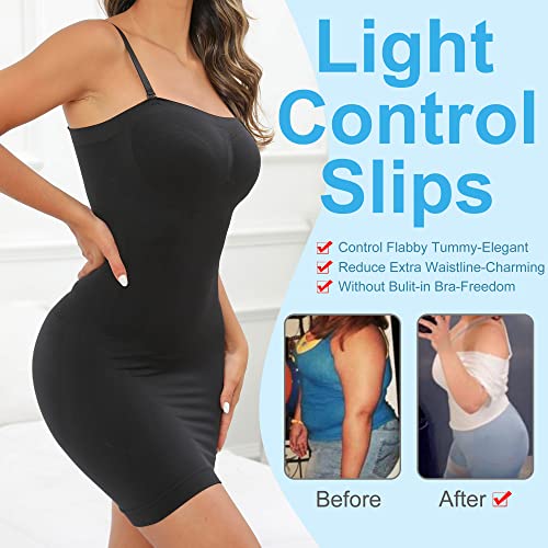 Women's Strapless Shapewear Full Slip for Under Dresses Tummy Control Seamless Body Shaper Slips4