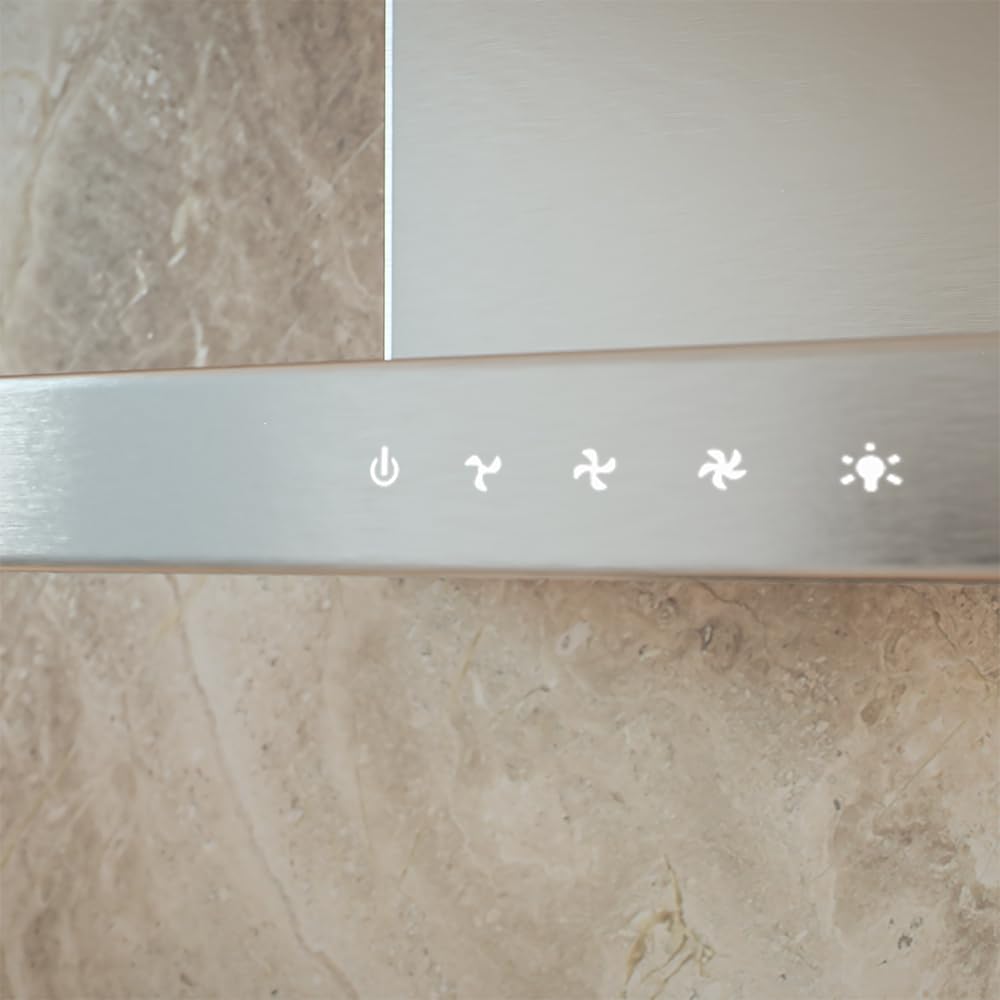 Cecotec Cappa aspirante 60 cm Tipo T Bolero Flux TT 604000 Inox A++. Aspirazione 393m3/h, motore DC, 3 velocità, SS Touch Control, finitura inossidabile, luce LED, filtri in alluminio e carbonio