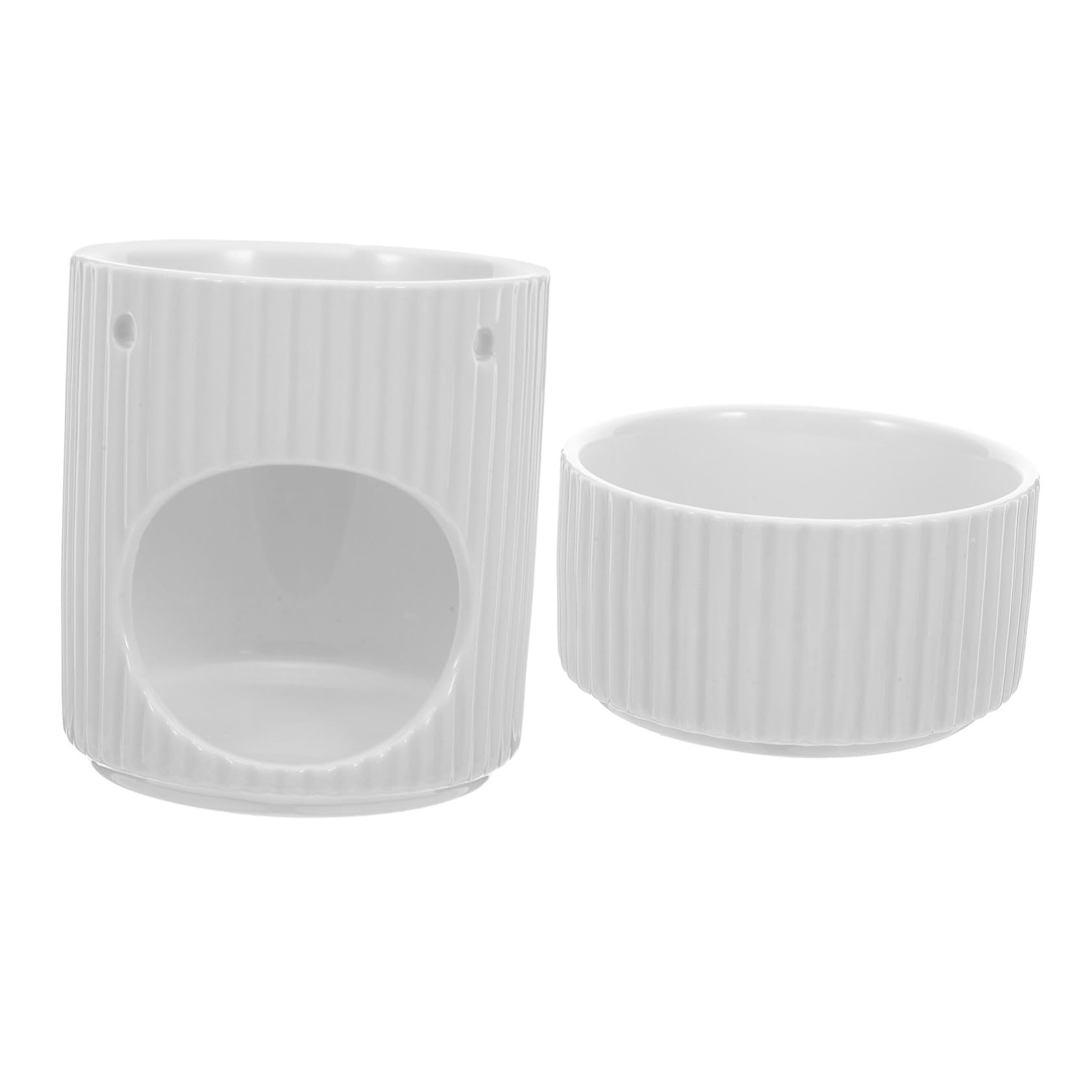 Diffusore di Aromi per Ambienti in Ceramica Bruciatore per Oli Essenziali e Candele Tealight Contenitore per Aromaterapia Capacità per Casa e Ufficio Design Bianco