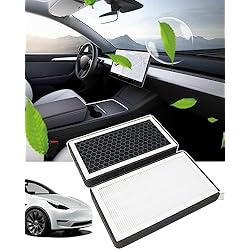 KKTR-CAR Tesla Model Y Model 3 filtro de aire HEPA con carbón activado, reemplazo del filtro de aire de la cabina Tesla (2017-2023)(2pack)