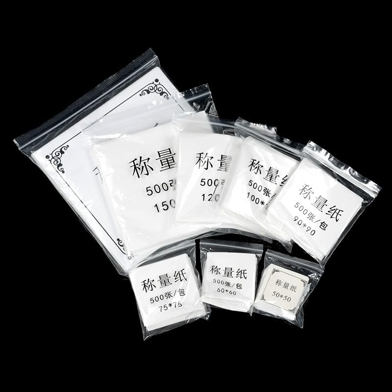 500-Pack Sulfuric Acid Paper Weighing Sheets – 75x75mm/50mm/100mm/120mm, Oil & Moisture Resistant (60 * 60mm)