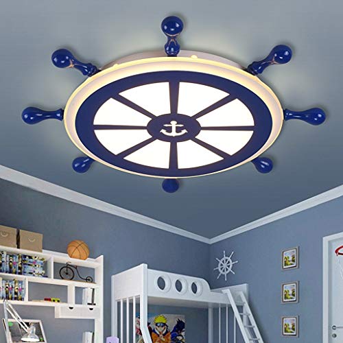 JMrider Deckenleuchte LED Moderne Kinder Deckenleuchte Jungen-Schlafzimmer Kinderzimmerlampe Deckenleuchte Dimmbare Warmen Raum Schiffsruderdeckenleuchten Kronleuchter Mit Fernbedienung,whitelight Cover