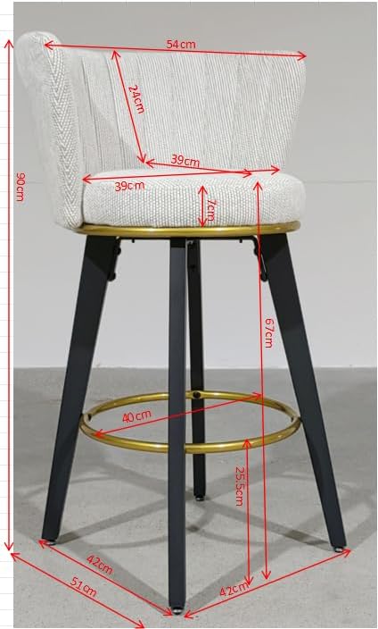 Counter Height Bar Stools - 360° Swivel PU Leather