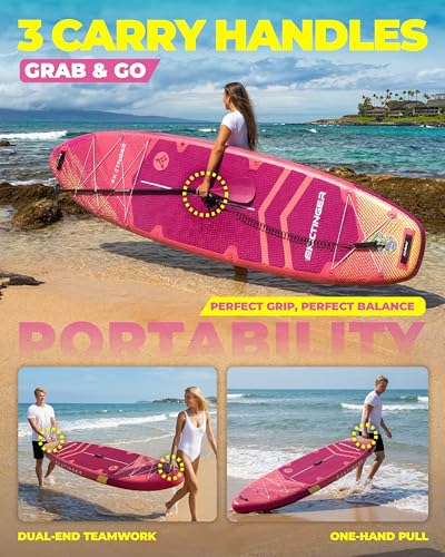 Image of Skatinger 11'6x35 inch Super Wide Inflatable Paddle Board, Ultra Stable Stand Up Paddleboards for 450lb /3 People /Family /Big Size w /Shoulder Strap, 100L Backpack, Ultra-Light All-Round Sup Board
