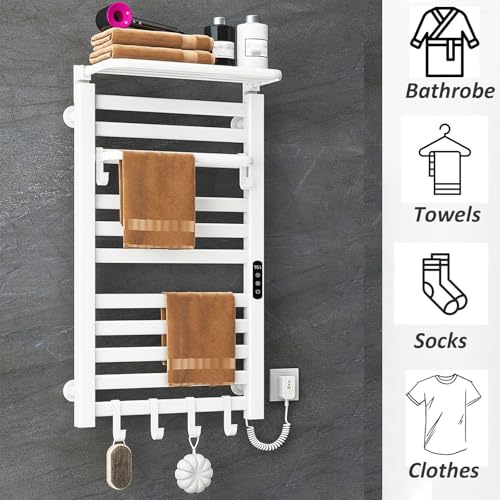 Chauffe-serviettes électrique noir mural basse consommation avec minuteur - 5