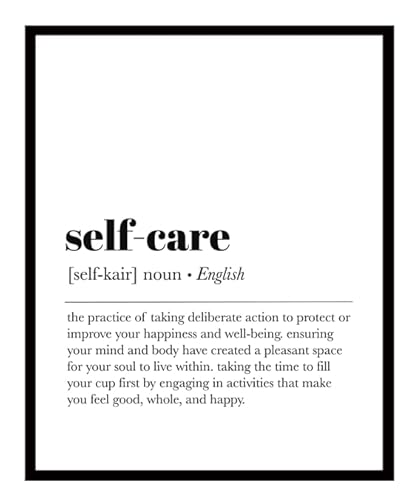 ShopHaven Self-Care Art Print, Self Care Wall Art, Mental Health Art, Inspirational Wall Art Print, Wellness Decor, Motivational Quote Art, 11x14 (Unframed)