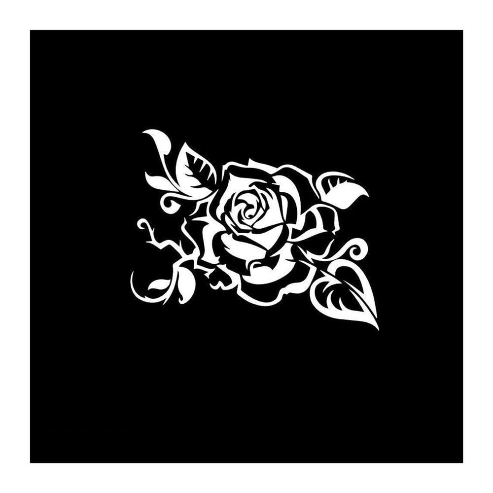 Flower Car Sticker Cover Scratches Cartoon Window Decal(White,28cmX34cm)