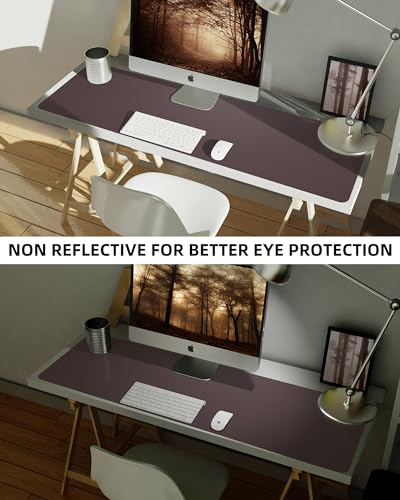 Image of AFIING Leather Desk Pad Protector,Mouse Pad,Office Desk Mat, Non-Slip PU Leather Desk Blotter,Large desk mat,Waterproof Keyboard mat for Office /Home /Decor (Coffee,48 inch inch x 17 inch inch)