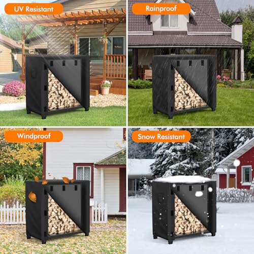 Wleafj Outdoor Firewood Rack Cover 4 Feet thumb #4