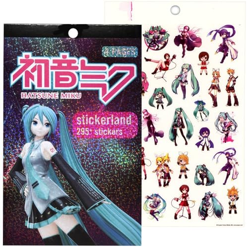 Image of Hatsune Miku Sticker Collection, 4 Sheets Foil Cover Block, 295+ Stickers