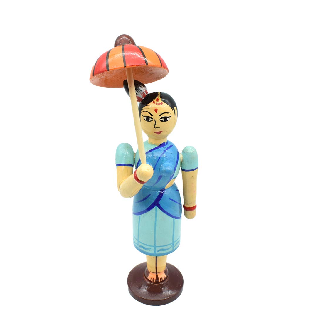 Puja N Pujari Channapatna Wooden Umbrella Lady Doll Showpiece for Home Decor (B08RJJ6QHS) Amazon Price History, Amazon Price Tracker