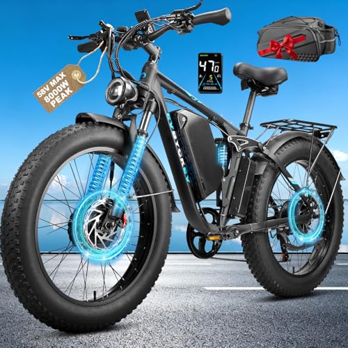 FVBOOBFV 8000W Peak Dual Motor Ebike for Adults 47 MPH