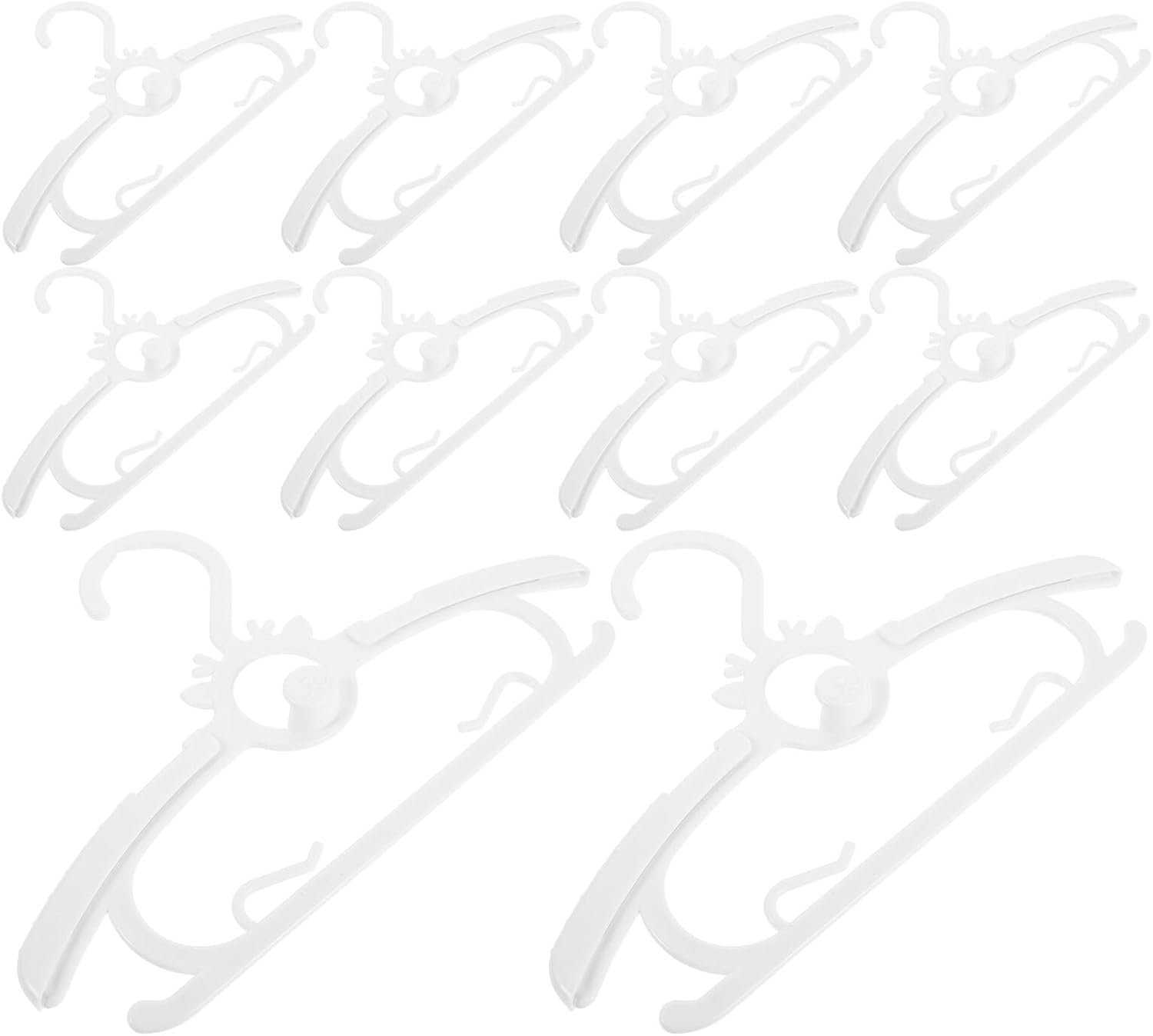 30pcs Adjustable Coat Hangers Non-Slip Telescopic Clothes Rack White for Nursery Closet Organizer