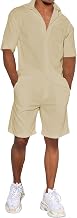 amropi Men's Sports Tracksuit Short Sleeve Button Shirt and Shorts Summer Set