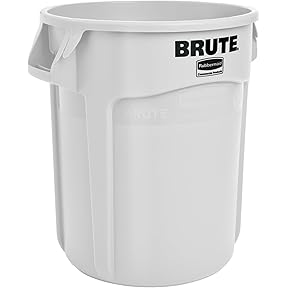 Rubbermaid Commercial Products BRUTE Heavy-Duty Round Trash/Garbage Can, 10-Gallon, Black, Ideal for Home/Garage/Bathroom/Outdoor/Driveway
