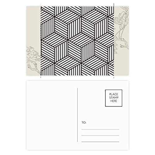 Cartes postales fleurs art ligne DIYthinker 20pcs 5,7x3,8 pouces