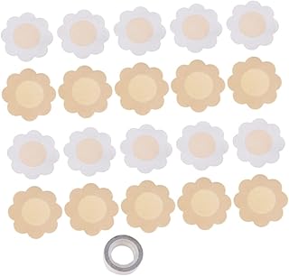 [LIOOBO] 50組 使い捨て通気性パッド 女性用無紡胸用ステッカー 梅花形胸シール スト レスドレス対応