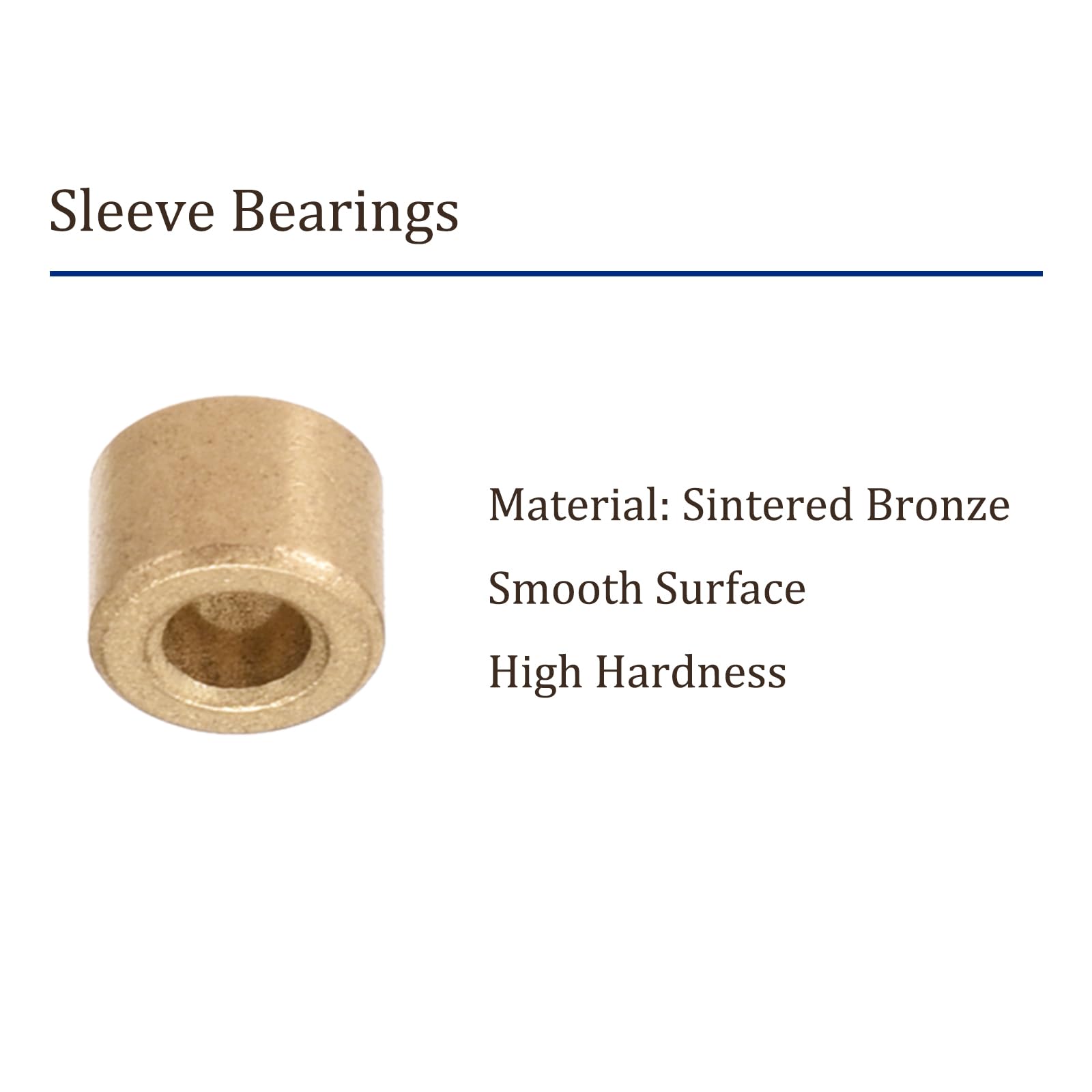 Produktbild von Kozelo 3x ölfreie Gleitlager 0406 – 4x6x6 Mm – Selbstschmierend, PTFE-beschichtet – Für Motoren, Pumpen & Haushaltsgeräte