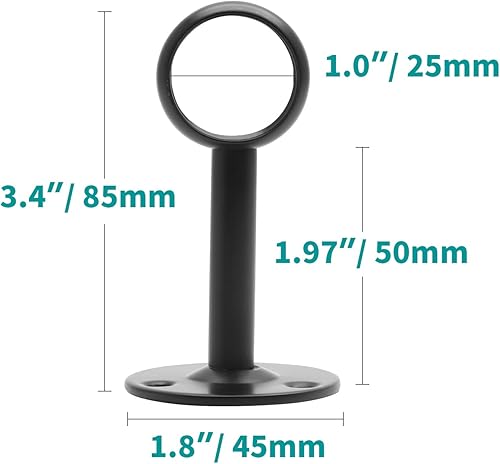 Vista 18 de Biaungdo Soporte para barra de cortina de 1 pulgada, soporte de acero inoxidable para barra de cortina de techo, soporte de barra de brida, soporte