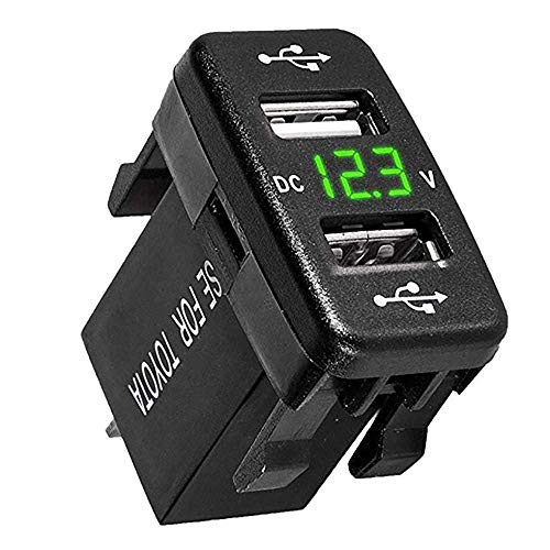 HERCHR Fast-Charging Dual Ports Car Charger for Toyota Vehicles, 2 USB Power Socket