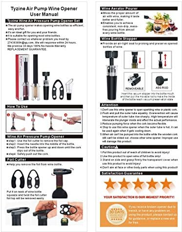 Air Pressure Pump Bottle Opener with Foil Cutter,Aerator Pourer,Vacuum Stopper(4PCS),Simple Cork Remover ,Efficient Corkscrew Bottle Opener,Great for Wine Lovers,Perfect Wine Gift.
