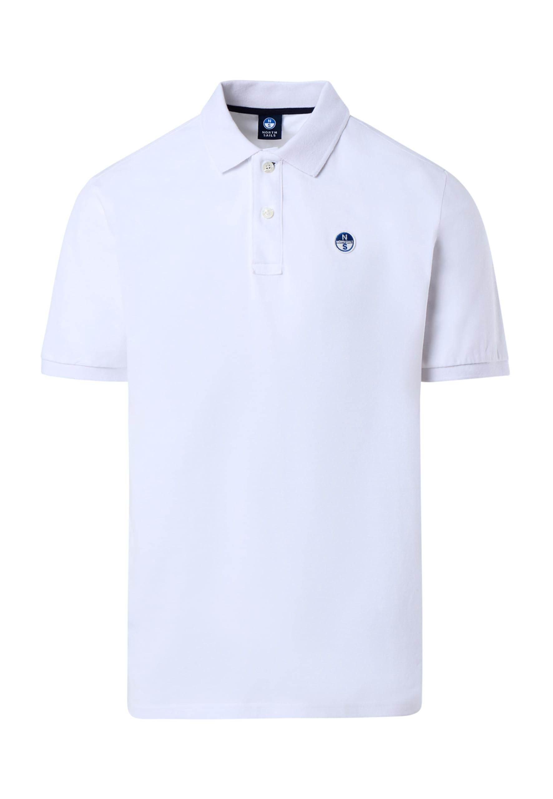North Sails Men's White Polo Shirt In Organic Cotton Pique With Logo Patch, Xxl