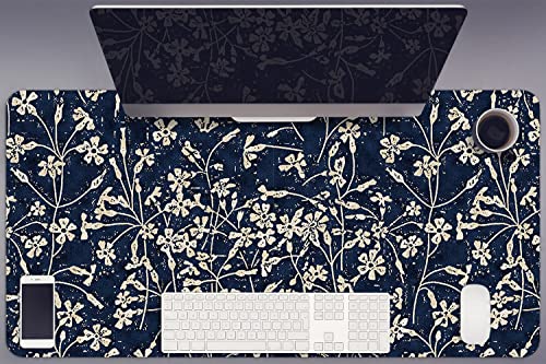Tapis de souris 45x90 cm floral en vinyle PVC imperméable