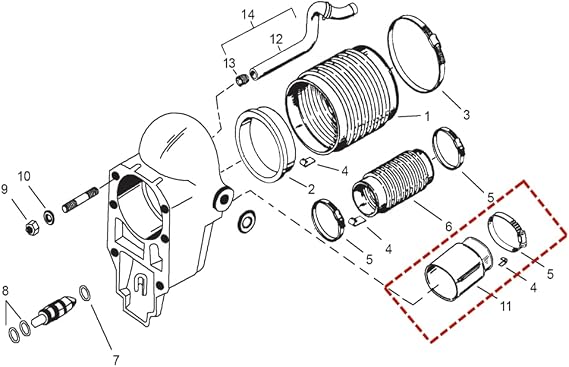 78458A1 Exhaust Tube Bellows for Mercruiser Alpha and Bravo Stern Drive Sierra 18-2760