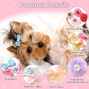 40-Pieces-Dog-Bows-Cute-Puppy-Dog-Bowknot-Hair-Bows-Handmade-Hair-Accessories-Bow-with-Rubber-Bands-Lace-Organza-Puppy-Bows-Rhinestone-Pearls-Dog-Hair-Ties-Multicolor-Dog-Hair-Grooming-Accessories - Cucciolini Doodles   40-Pieces-Dog-Bows-Cute-Puppy-Dog-Bowknot-Hair-Bows-Handmade-Hair-Accessories-Bow-with-Rubber-Bands-Lace-Organza-Puppy-Bows-Rhinestone-Pearls-Dog-Hair-Ties-Multicolor-Dog-Hair-Grooming-Accessories