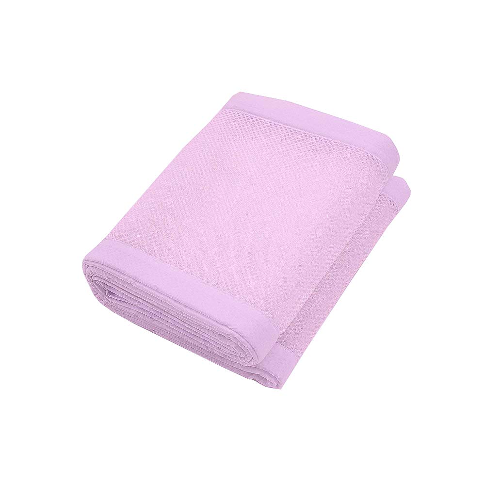 Crib Mesh Bumper Pad Liner, Breathable Bumper pad for Baby Crib, Crib Liner Bumper Breathable Mesh, Crib Mesh Liner for Standard Crib (Baby Pink)