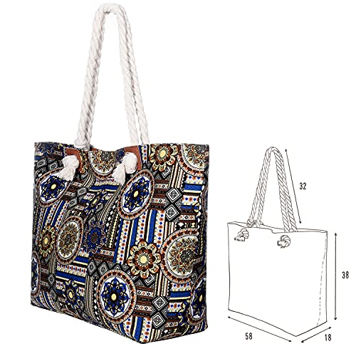 MASADA Large beach bag water resistant with zip Folklore, XXL - Image 2