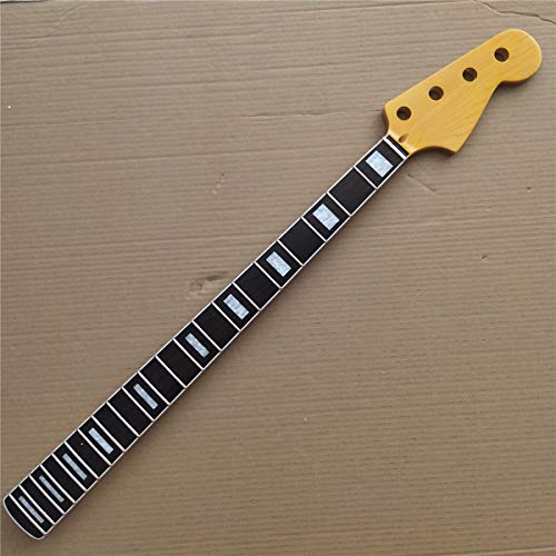 Canada Maple 21 frets JAZZ bass guitar neck replacement 4 string rosewood fingerboard yellow gloss