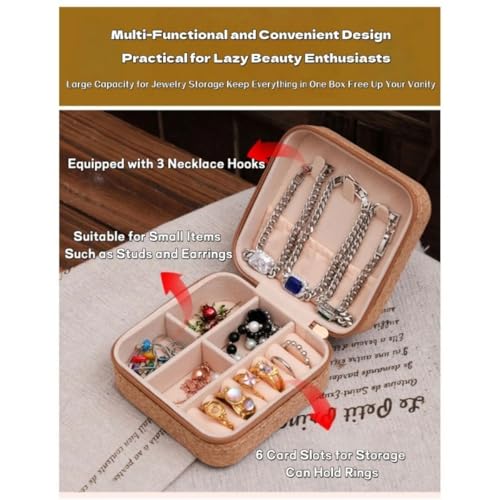 Image of Travel Friendly Jewelry Case Necklaces Storage Box Elegant Travel Jewelry Case Portable Necklace Holder For Jewelry Accessory Case Portable, Small, Jewelry Box (89 NEW JEW BOX)