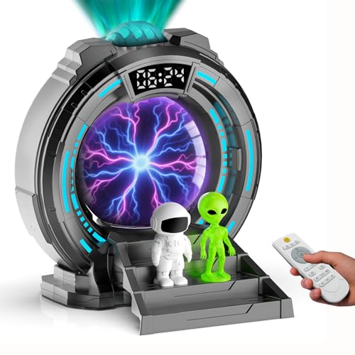 Renvdsa Northern Light Projector for Bedroom, Aurora Galaxy Projector Night Light with Plasma Globe, Kids Night Light with White Noise, Bluetooth Speaker, Christmas Birthday Gift for Kids and Adults