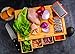 ecozoi Bamboo Cutting Board Set: 4 Slide-Out Drawers, 4 Lids, Non-Slip Meal Prep Station, Chopping Block, Butcher Board with Juice Groove, 2 Bonus Graters - Easy Storage Kitchen Tool