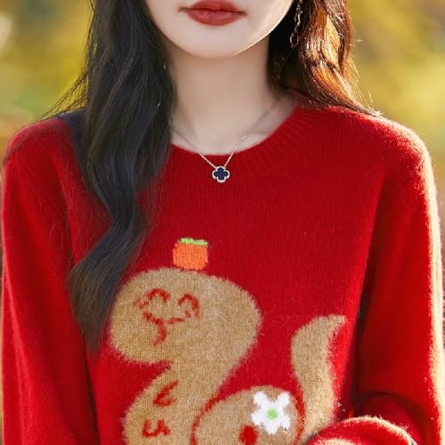 Chinese New Year 2025 snake year round neck red Fashion good luck cardigan top3
