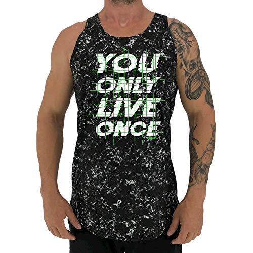 Regata LongLine Masculina Cavada MXD Conceito You Only Live Once Long Line (Marmorizado Hard, G)